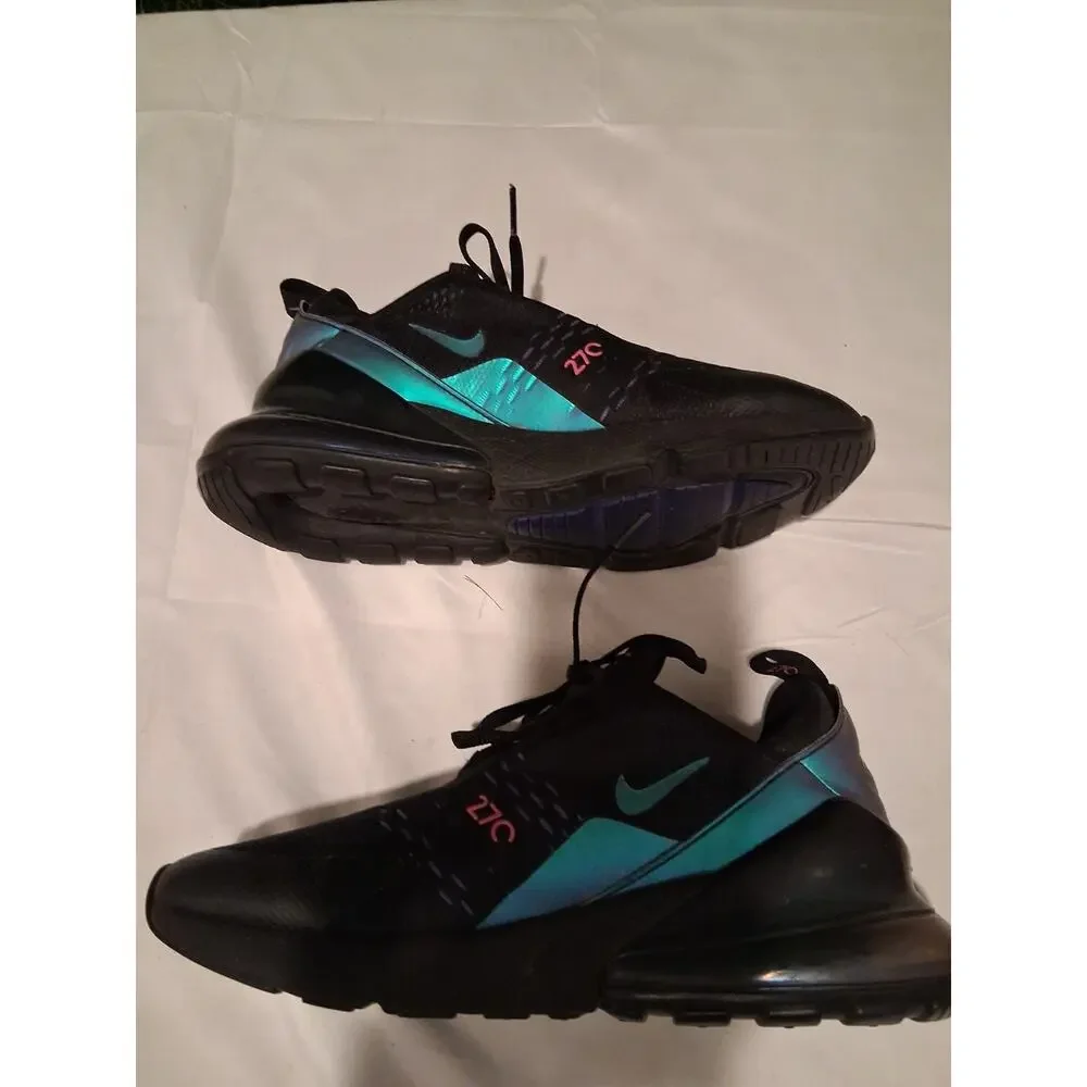 Nike Air Max 270 GS Throwback Future Black Laser Fuchsia Sz 7Y Wmns 8.5